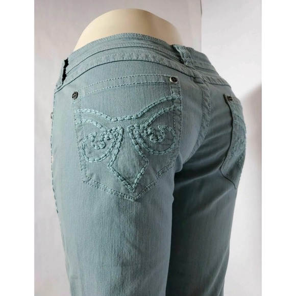 AFFLICTION Women's Denim Jeans RAQUEL FLEUR TEAL E - Picture 4 of 9